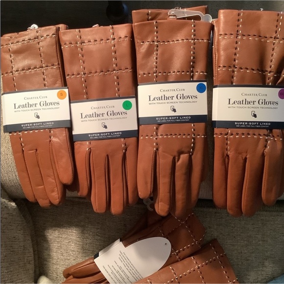 Charter Club Leather Super Soft Lined Gloves - Picture 5 of 6